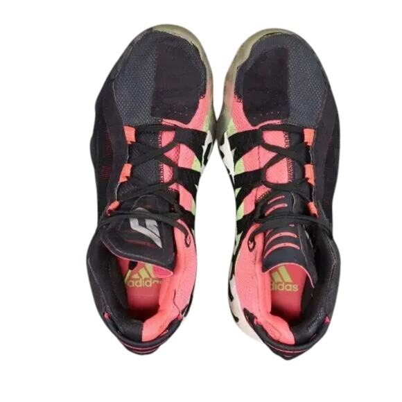 Adidas Shoes Mens 8 Athletic Trainers Dame 6 Basketball Sneakers Black Red Mid - Picture 4 of 12